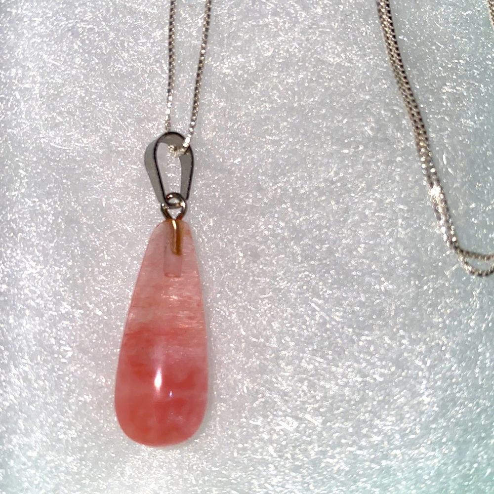 Giu Giu boho Long Pink Tourmaline Sterling Silver 24” Necklace